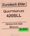Biglia-Biglia Eurotech Elite Quattroflex 420SLL, E42L 730E 710SLL 730SL-Y Operations Programming Wiring Parts Tooling Manual 1996-420SLL-710SLL-730E-730SL-Y-E42L-01